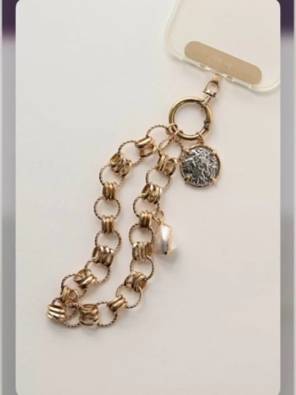 NWT Free People Charmed Phone Wristlet in Gold Coin